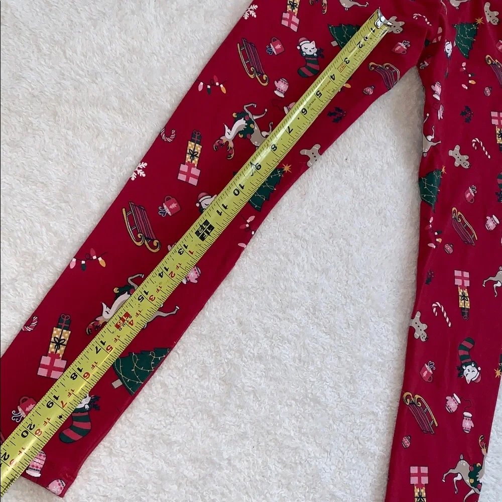 Children’s Place Christmas Holiday Red Leggings EUC Large 10/12